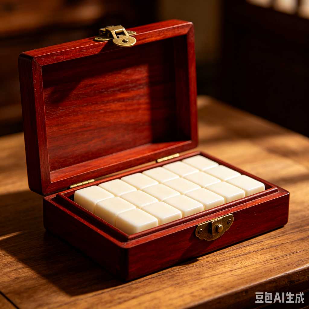 bamboo wood mahjong set